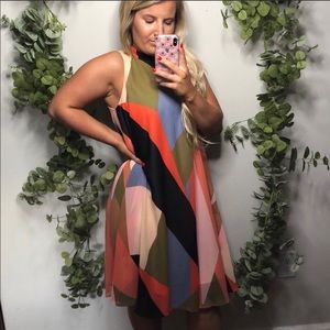 ✨Anthropologie geometric midi dress Small ✨